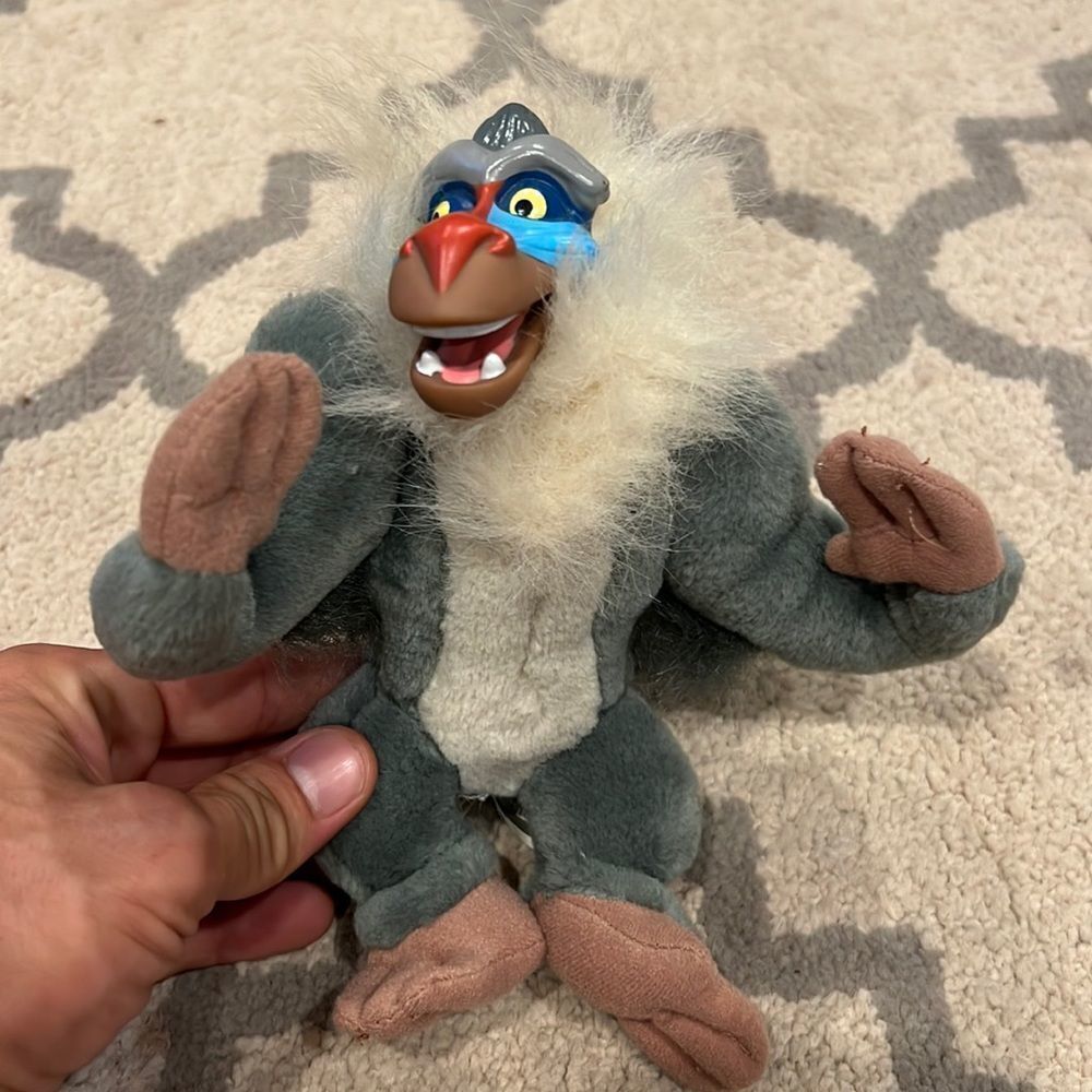 Vintage Disney The Lion‎ King 8" Rafiki Baboon Monkey Stuffed animal